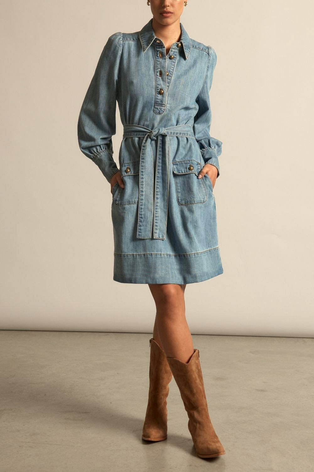 Zoe Kratzmann | Opal dress | light denim - Dutch Hideout