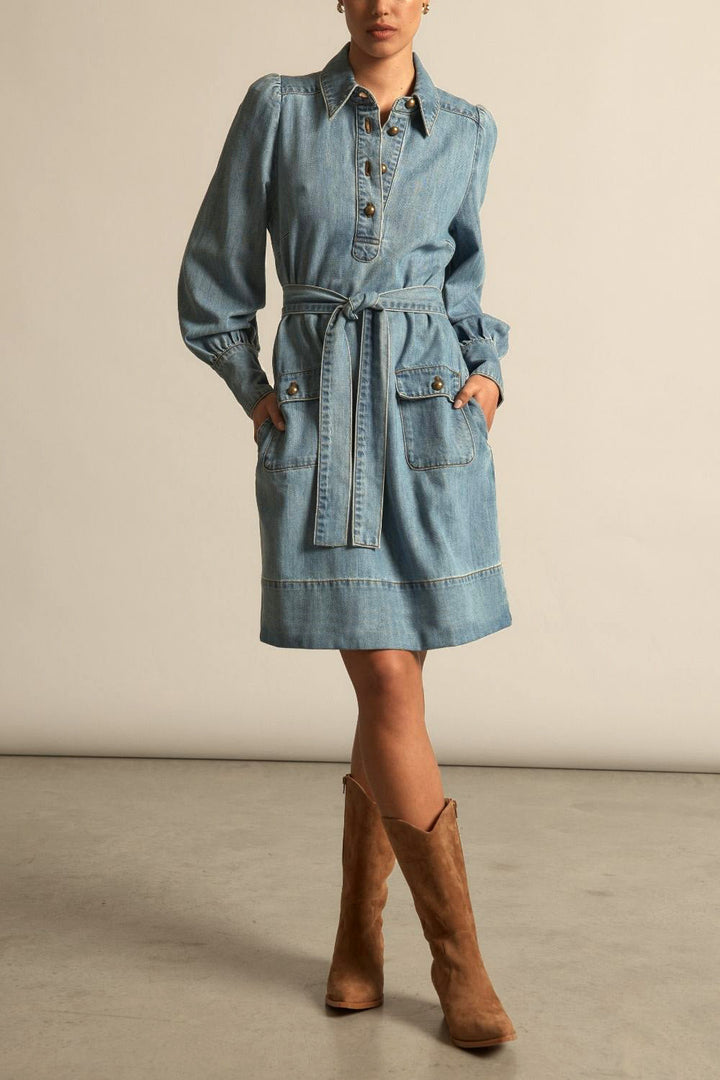 Zoe Kratzmann | Opal dress | light denim - Dutch Hideout
