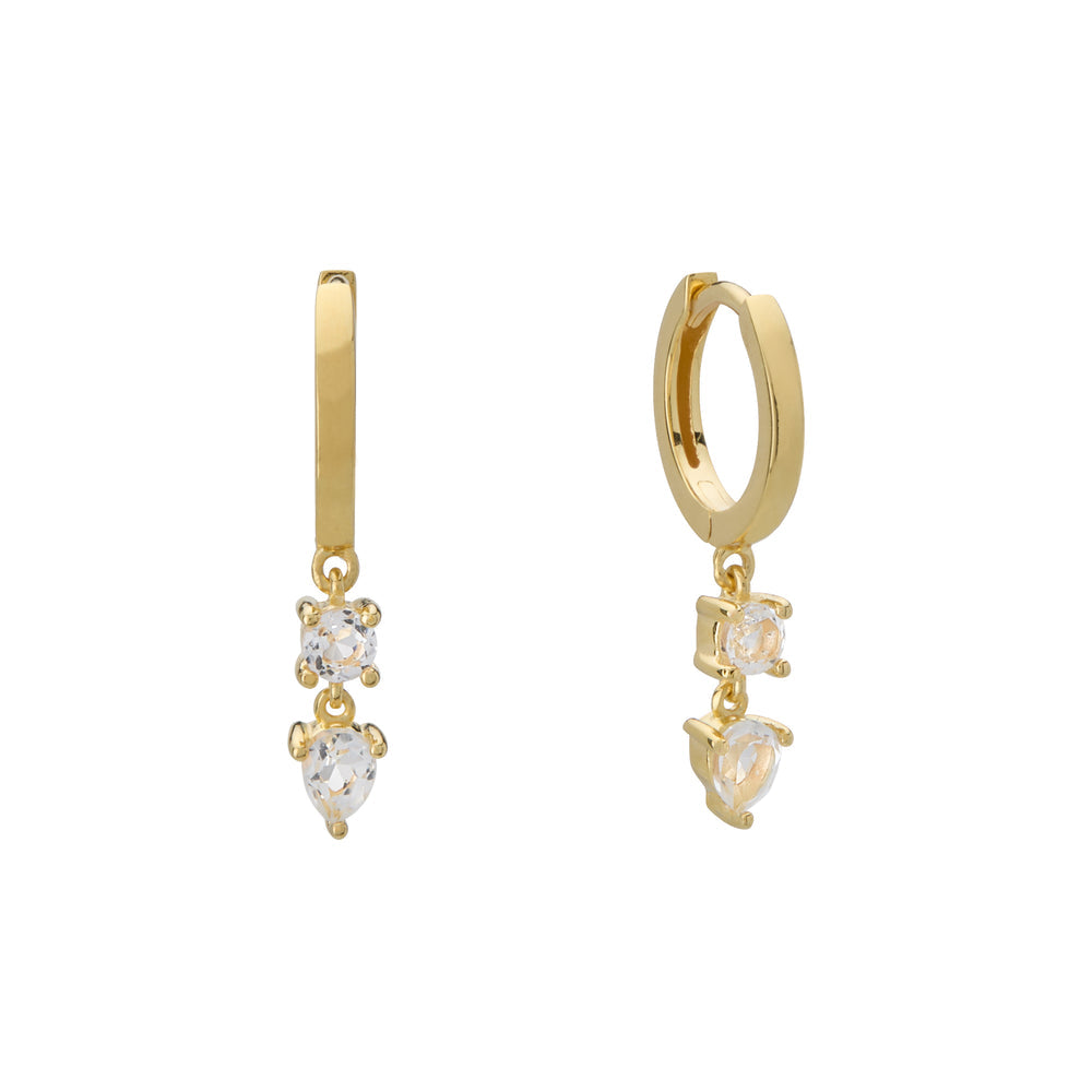 Murkani | Double Drop Huggies | Yellow Gold Plated - Dutch Hideout