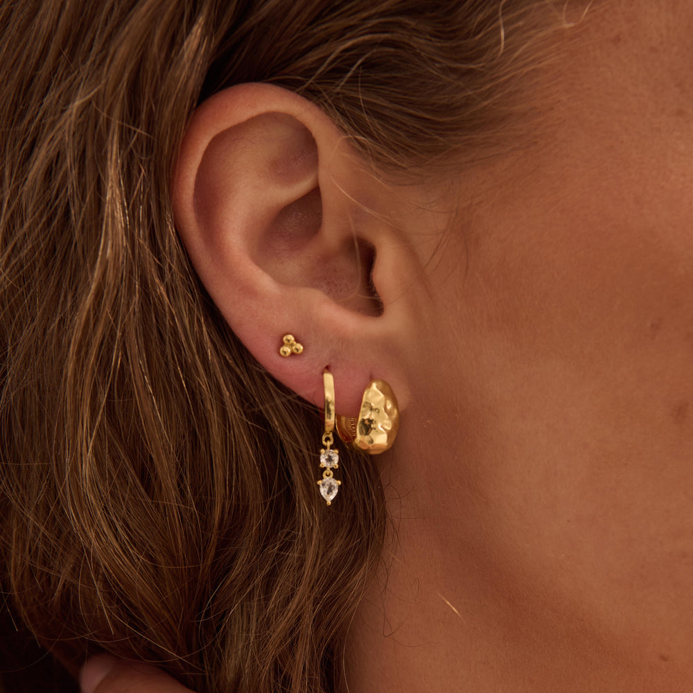 Murkani | Double Drop Huggies | Yellow Gold Plated - Dutch Hideout