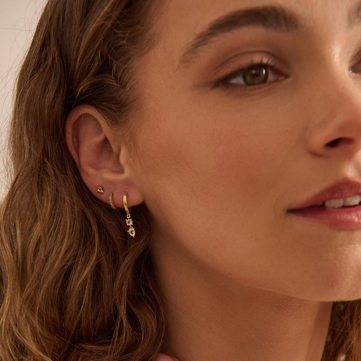 Murkani | Double Drop Huggies | Yellow Gold Plated - Dutch Hideout