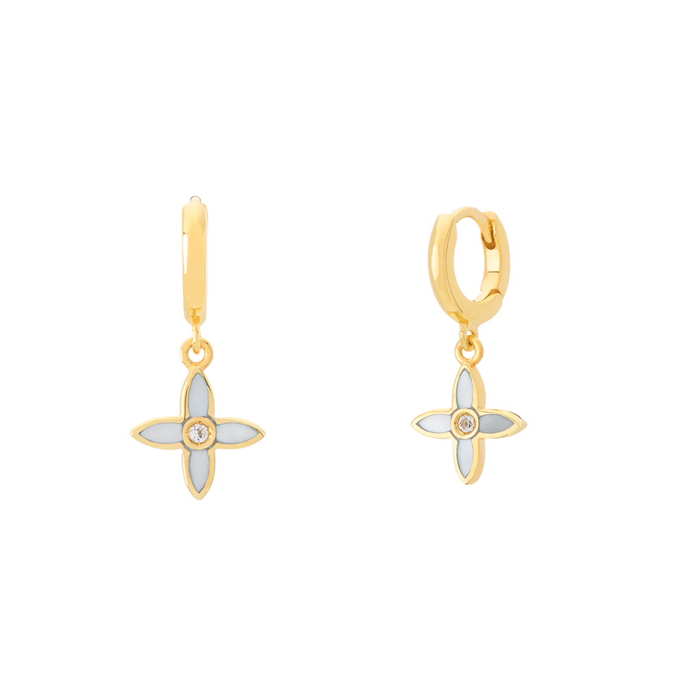 Murkani |  Desert Flower Huggie | Yellow Gold Plated - Dutch Hideout