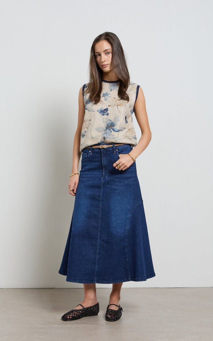 Dricoper | Abby Indigo Blue Flare Skirt - Dutch Hideout