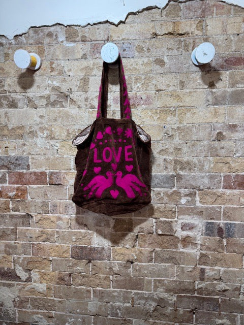 Love and Peace bag I Brown & Fuchsia - Dutch Hideout