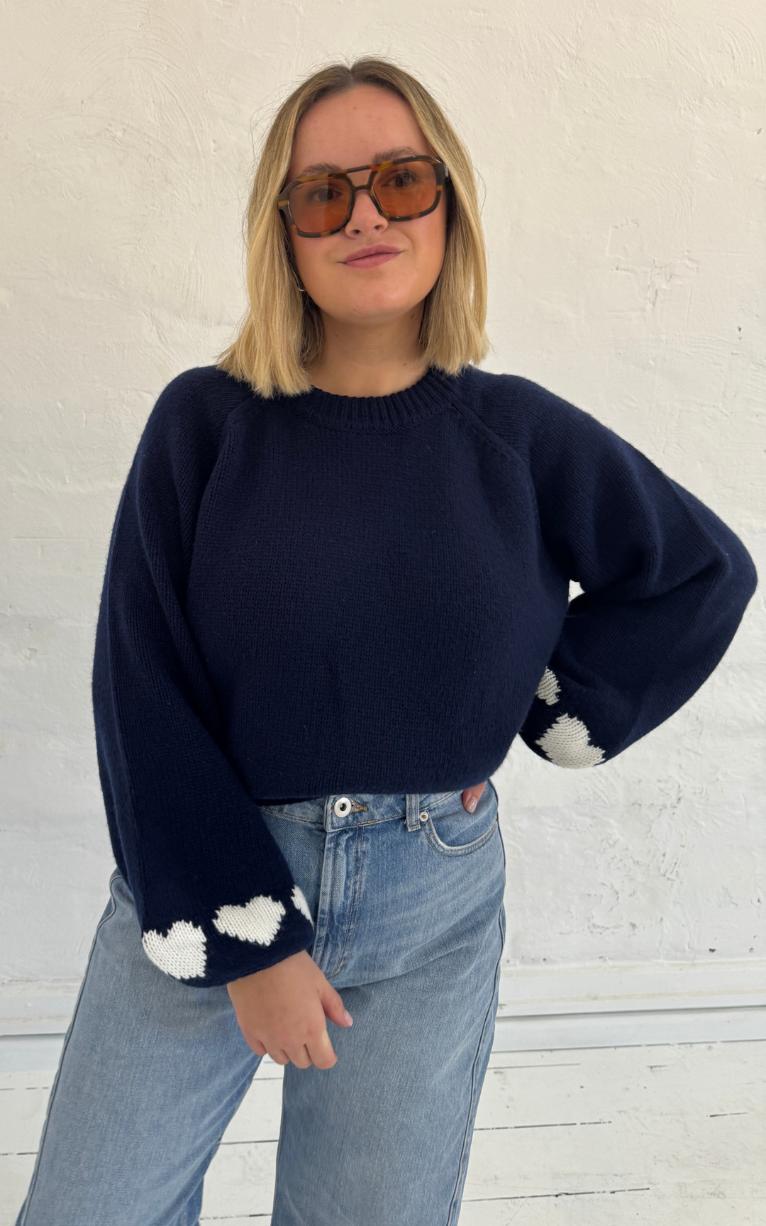 Kinney | CHERIE HEARTS KNIT - NAVY - Dutch Hideout