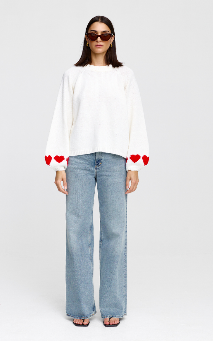 Kinney | CHERIE HEARTS KNIT - IVORY - Dutch Hideout