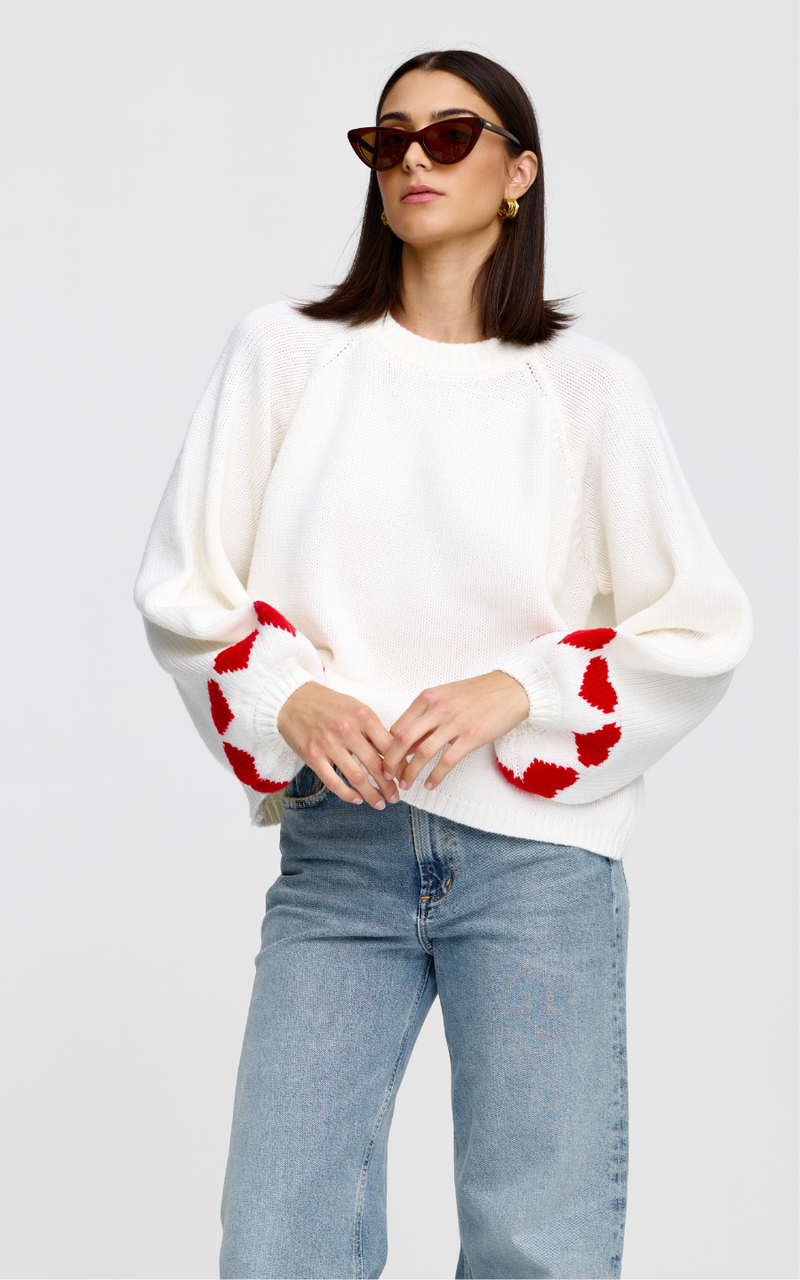 Kinney | CHERIE HEARTS KNIT - IVORY - Dutch Hideout