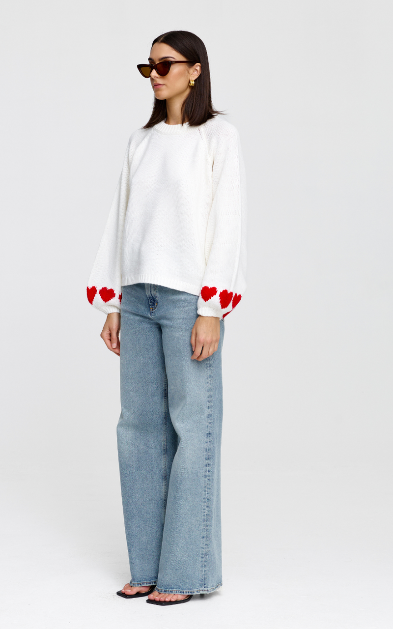 Kinney | CHERIE HEARTS KNIT - IVORY - Dutch Hideout