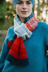 Eribe | Alloa Fairlsle Scarf | Blue-Bella