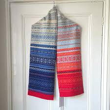 Eribe | Alloa Fairlsle Scarf | Blue-Bella