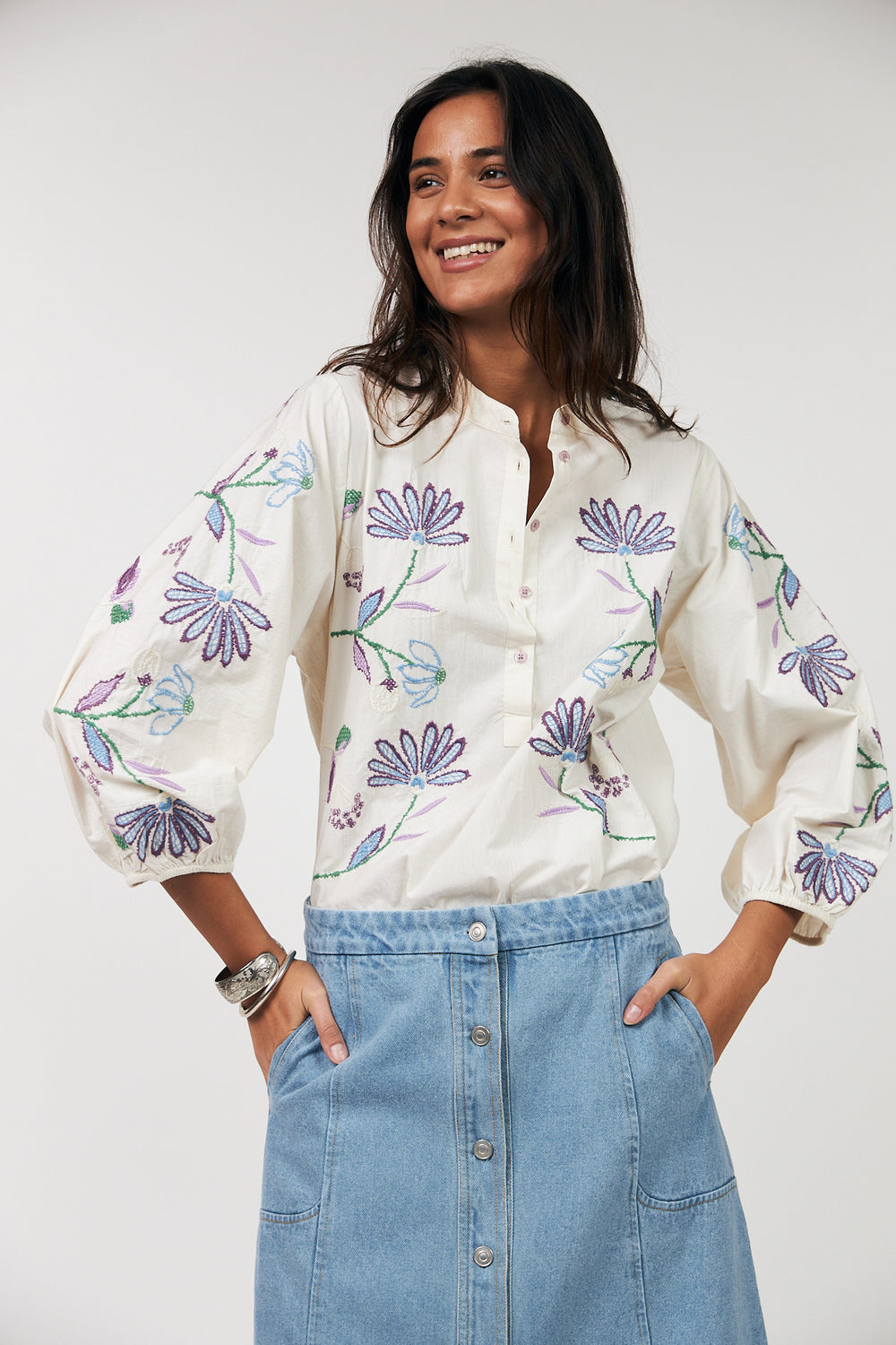 Lollys Laundry | Faith  Blouse3/4 sleeve I Creme - Dutch Hideout
