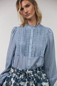 Lollys Laundry I Ariel shirt long sleeve I Light Blue - Dutch Hideout