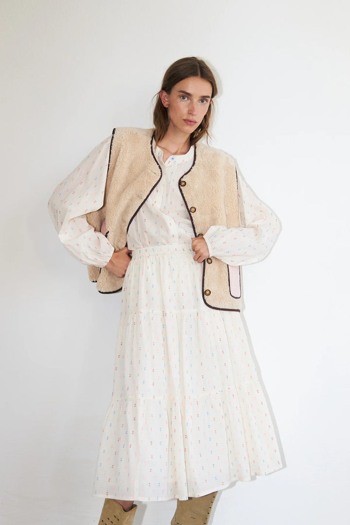 Lollys Laundry I Morning MIDI Skirt I Crème - Dutch Hideout