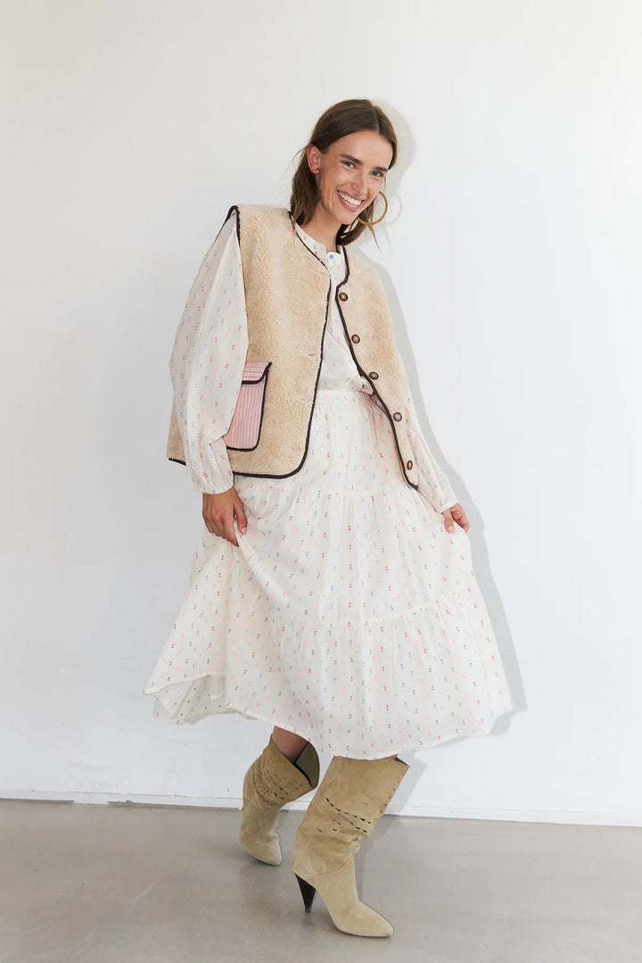 Lollys Laundry I Morning MIDI Skirt I Crème - Dutch Hideout