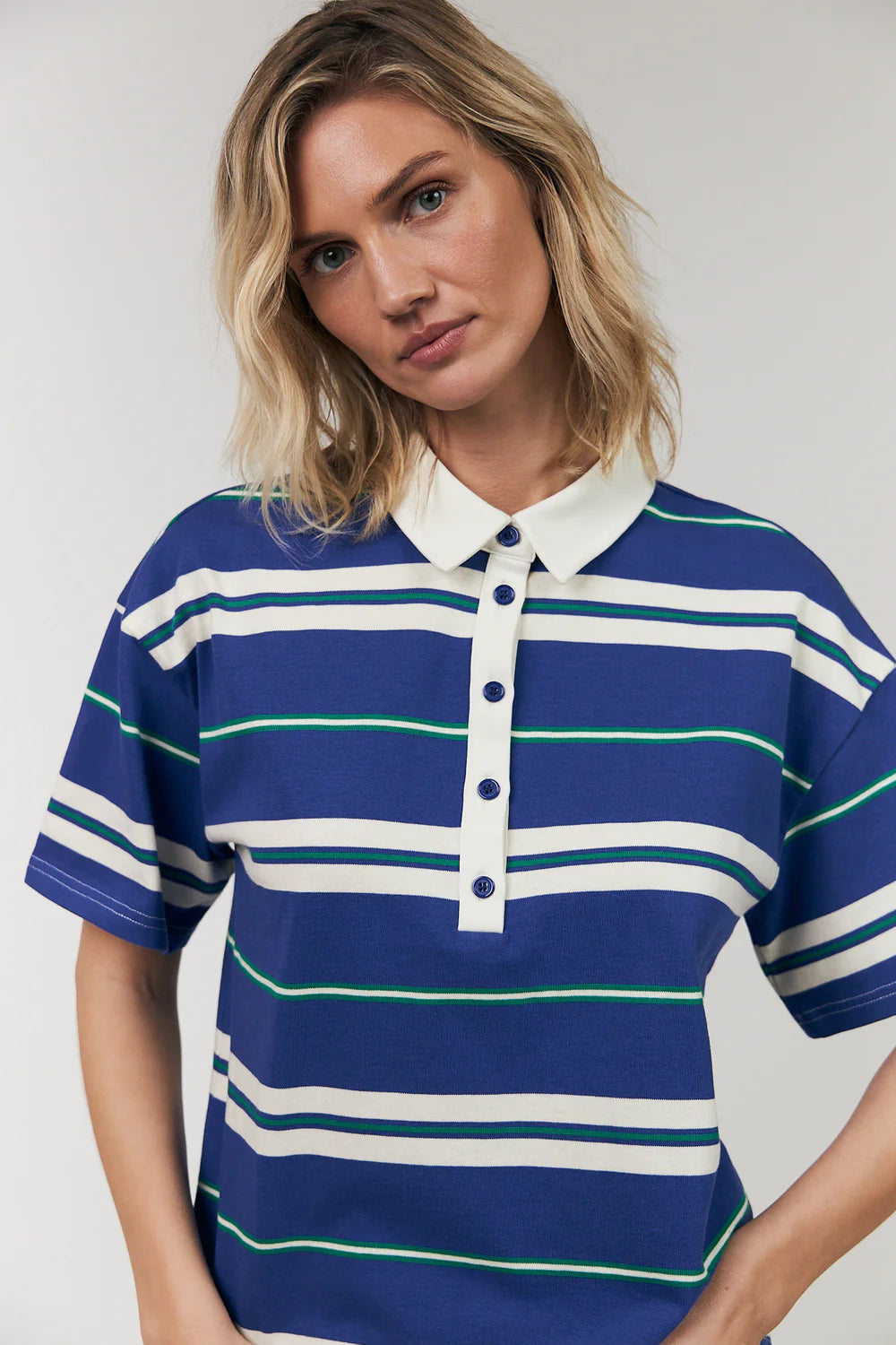 Lollys Laundry I Ulma Polo Tee I 20 Blue - Dutch Hideout