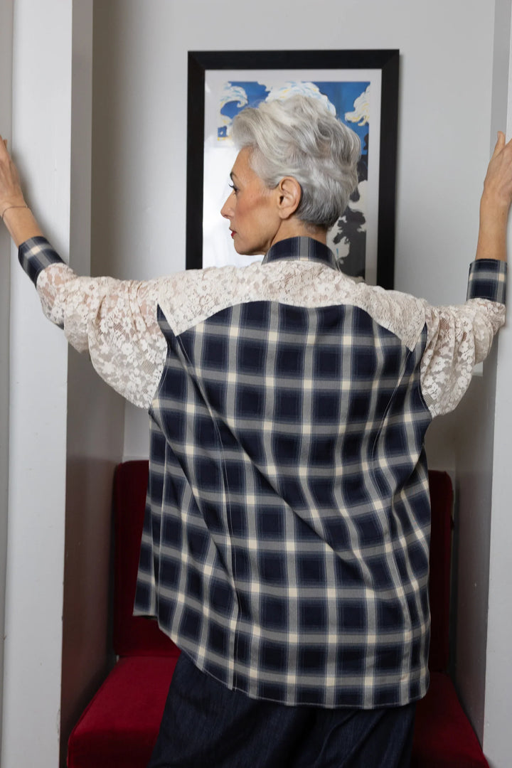 Maud Dainty I Cupido Shirt I Blue check - Dutch Hideout