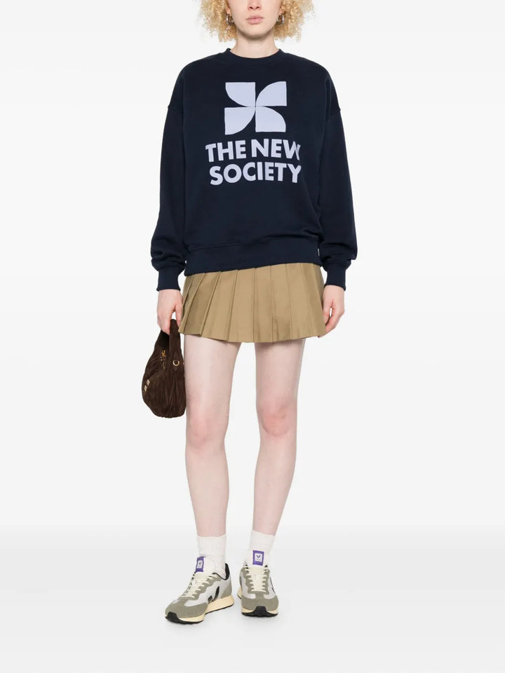 The New Society | Logo Woman Sweatshirt | Infinite Navy