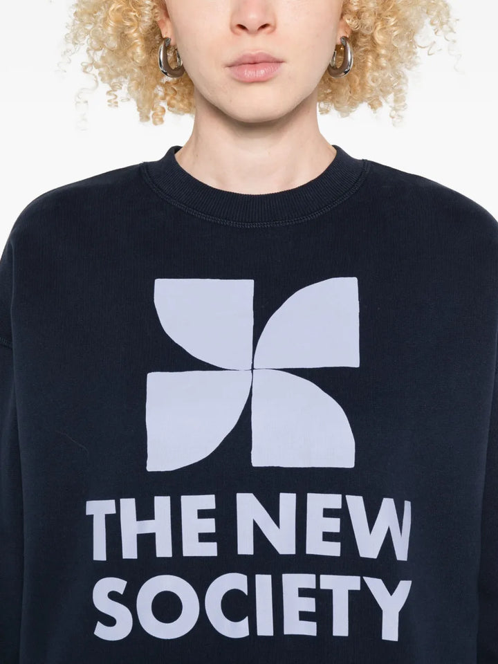 The New Society | Logo Woman Sweatshirt | Infinite Navy