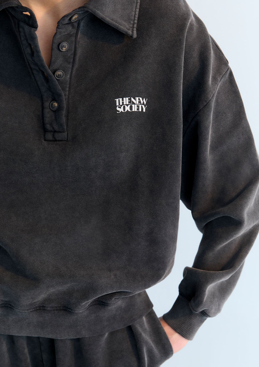 The New Society | Valeria Woman Polo | Washed Grey
