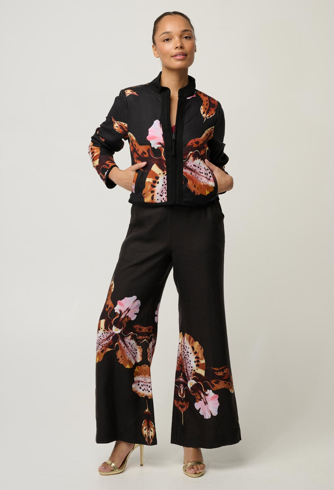Once Was | Delray reversible jacket| Sunset Orchid/Noir Orchid - Dutch Hideout