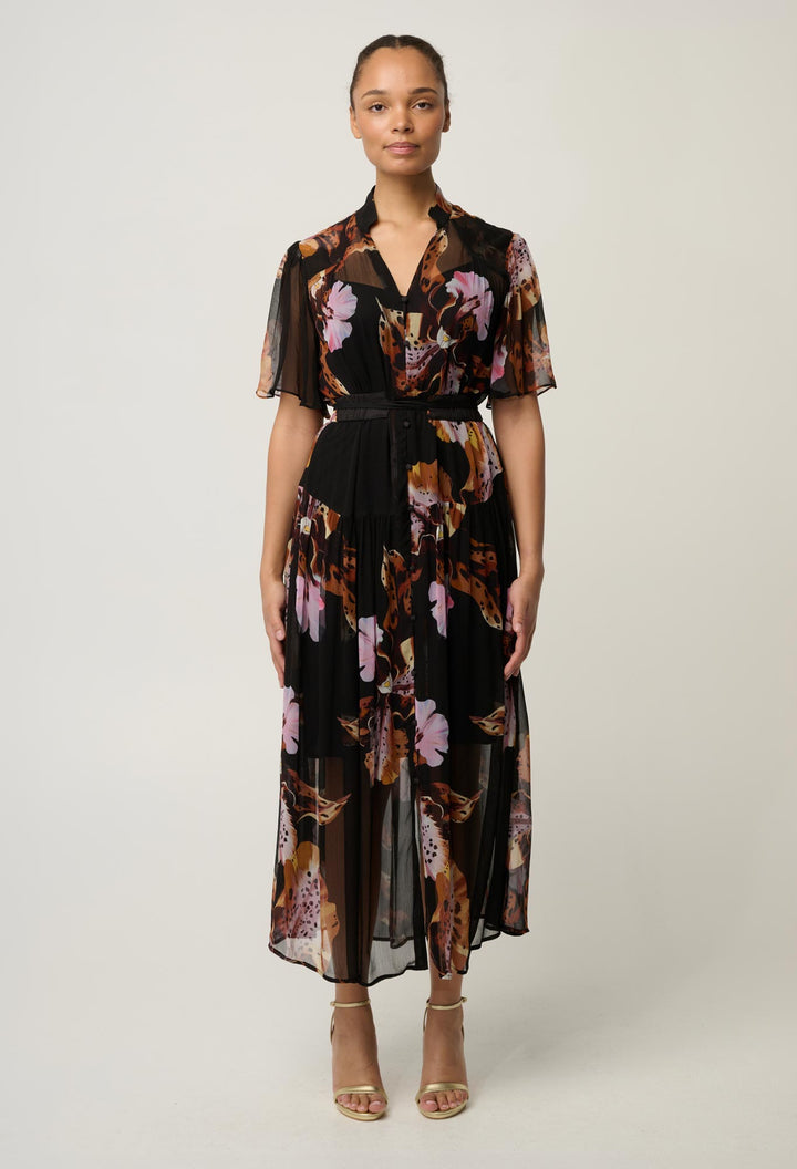 Once Was | Ceres Chiffon  Dress| sunset Orchid - Dutch Hideout