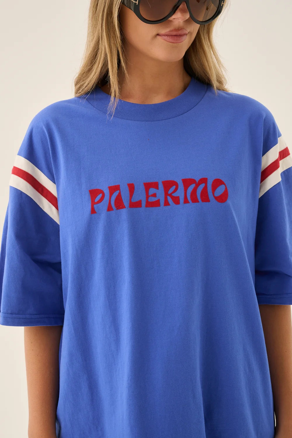 ARAMINTA JAMES I PALERMO PANEL OVERSIZED TEE I COBALT BLUE
