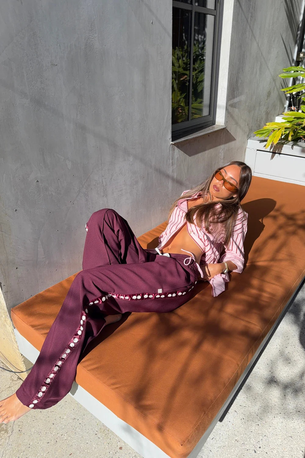ARAMINTA JAMES I POMODORO TWILL PANT I BURGUNDY