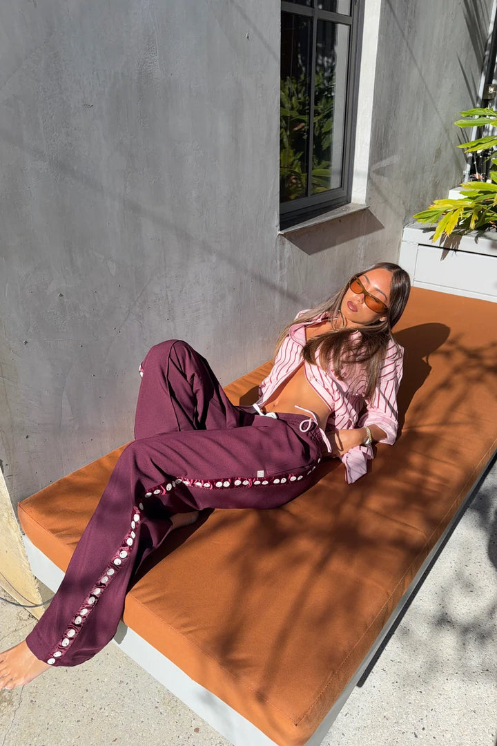 ARAMINTA JAMES I POMODORO TWILL PANT I BURGUNDY