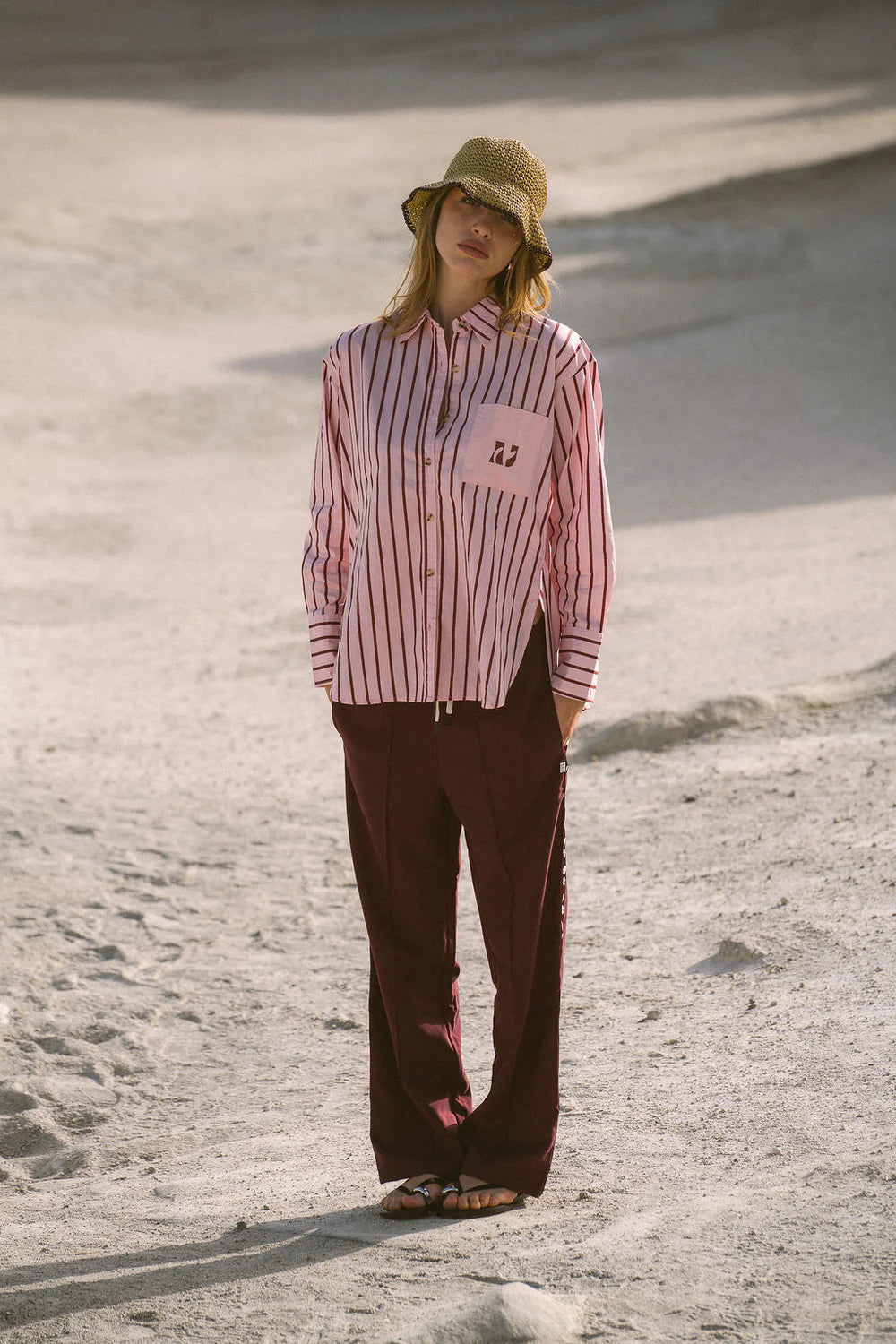 ARAMINTA JAMES I POMODORO TWILL PANT I BURGUNDY