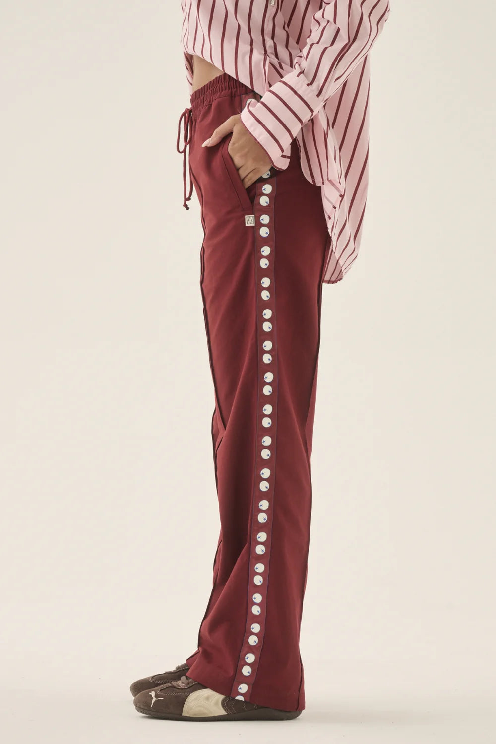 ARAMINTA JAMES I POMODORO TWILL PANT I BURGUNDY
