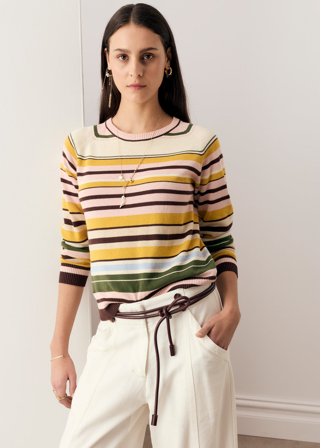Pol | Tiller knit - Pink Multistripe