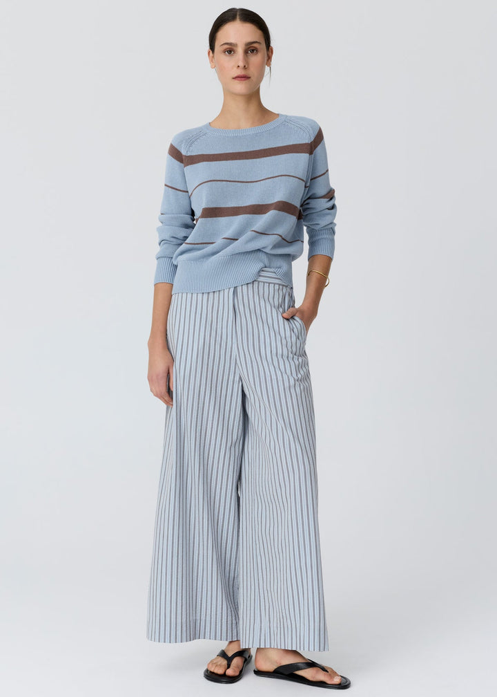 Pol | Bay pant - Blue/Choc Stripe