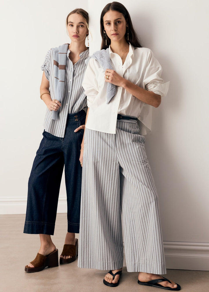Pol | Bay pant - Blue/Choc Stripe