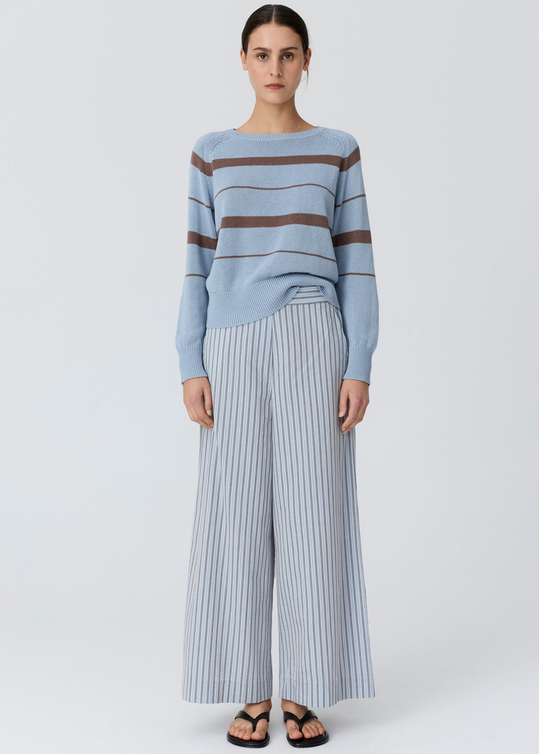 Pol | Bay pant - Blue/Choc Stripe