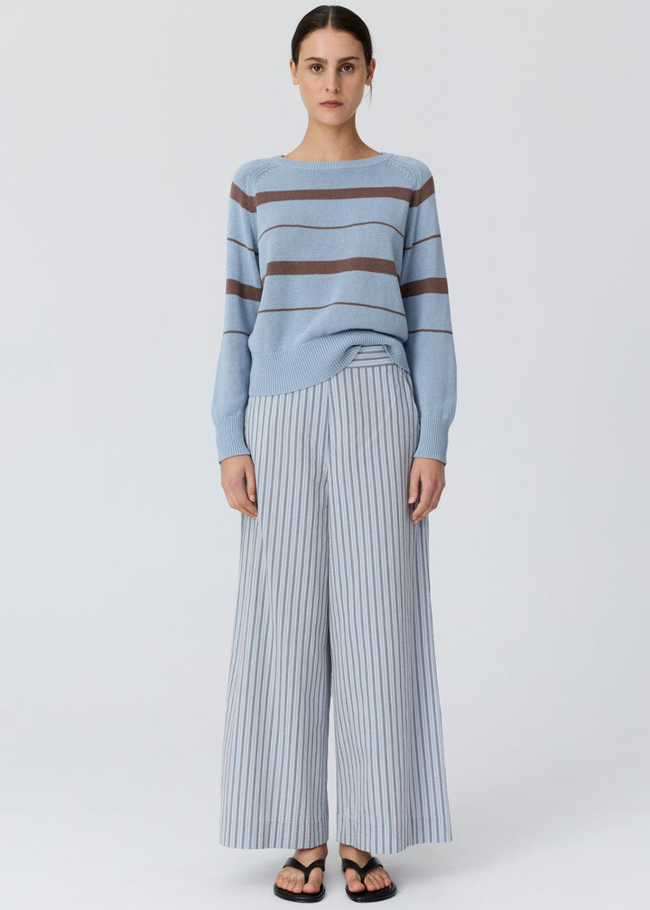 Pol | Bay pant - Blue/Choc Stripe