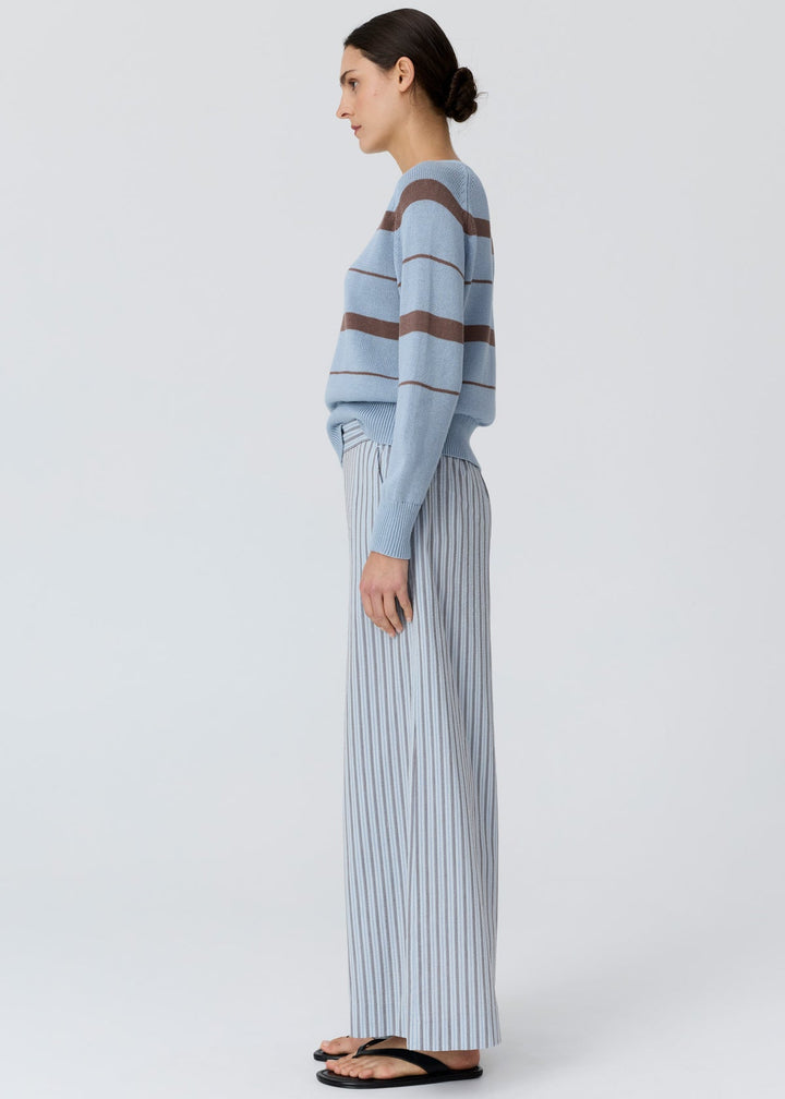 Pol | Bay pant - Blue/Choc Stripe