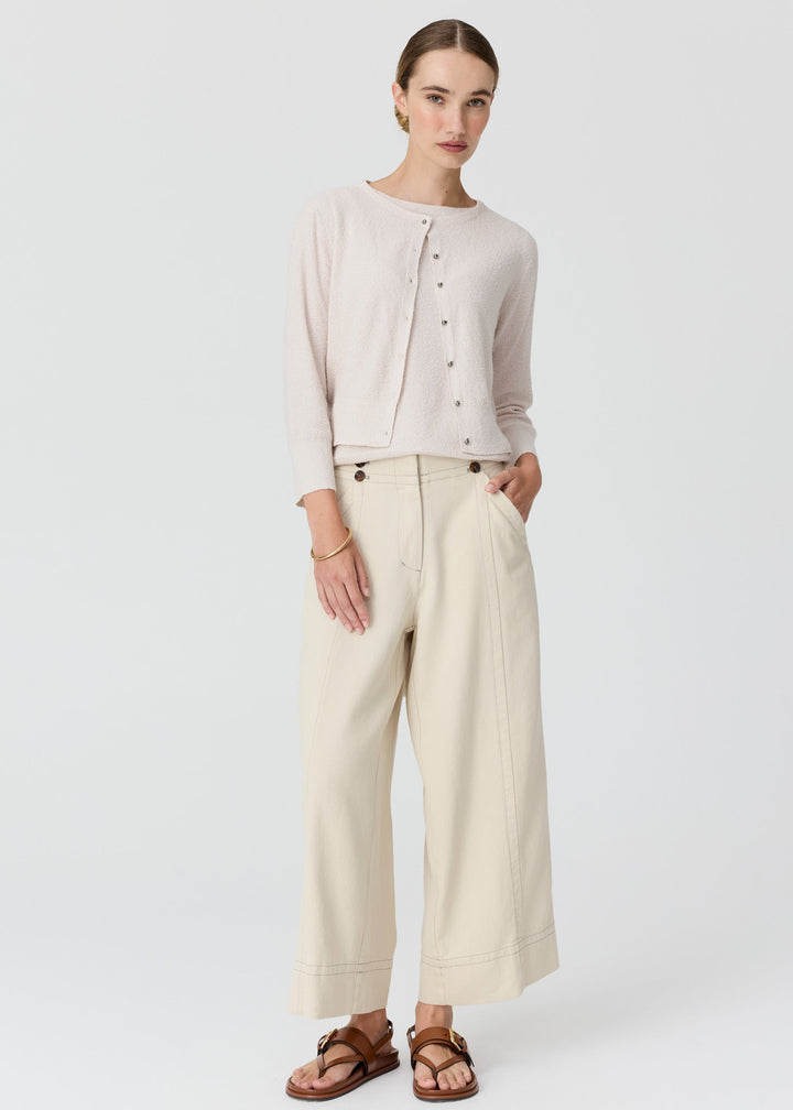 Pol | Haven Cardigan lurex back - Pebble