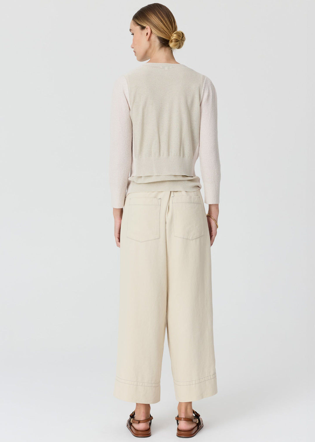 Pol | Haven Cardigan lurex back - Pebble