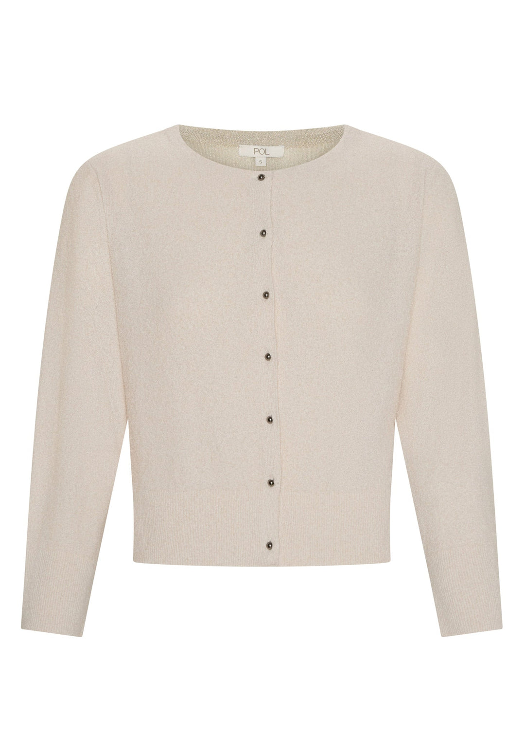 Pol | Haven Cardigan lurex back - Pebble
