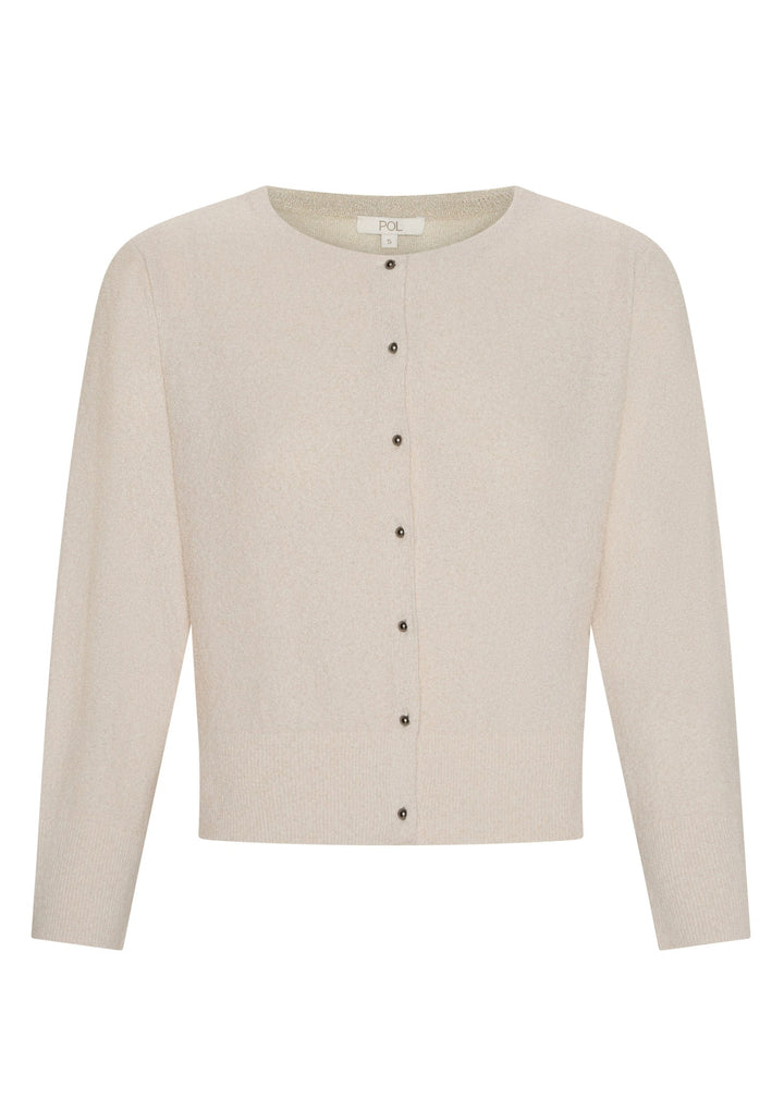 Pol | Haven Cardigan lurex back - Pebble