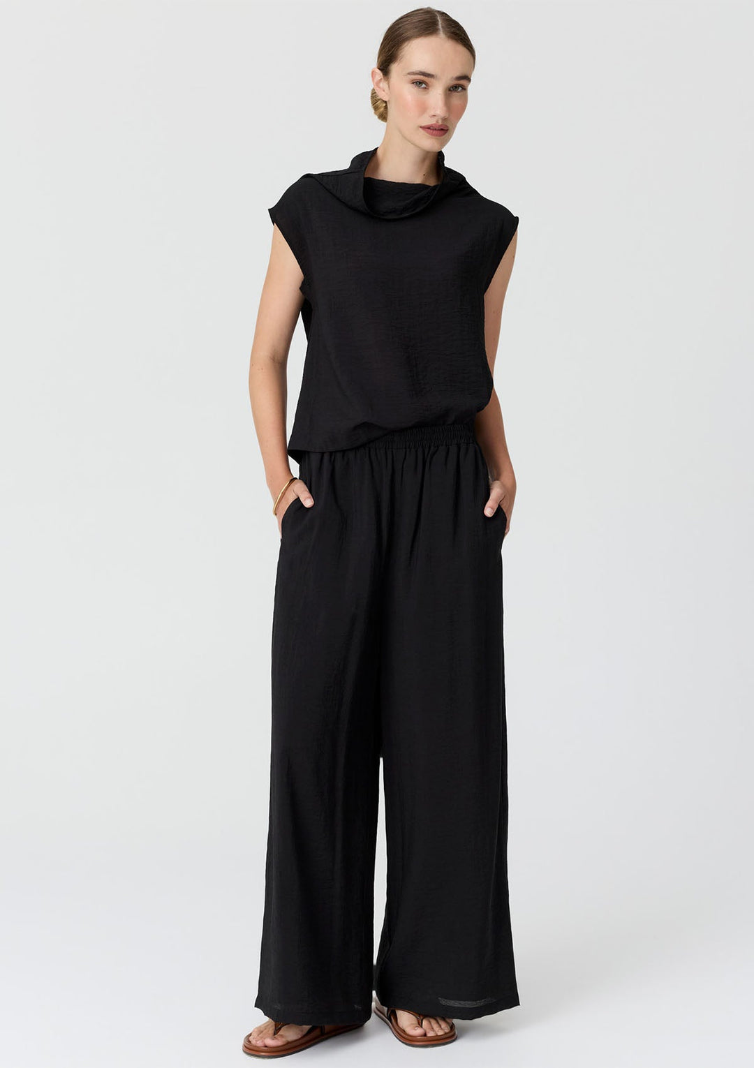 Pol | Fennel Cowl Neck top - Black