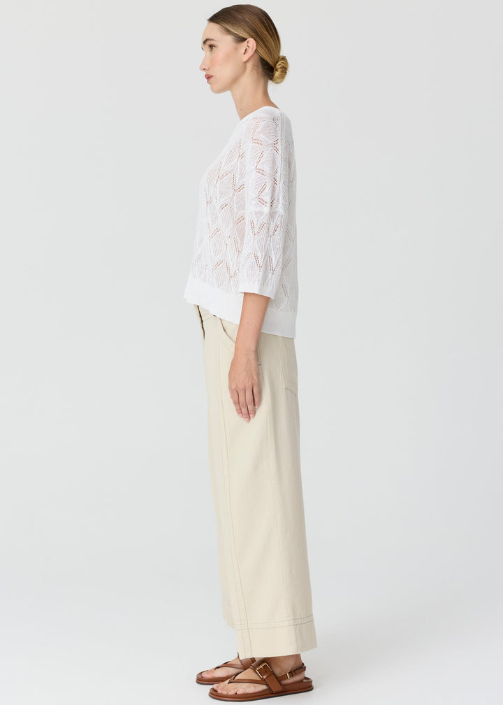 Pol | Rosin Pointelle Tee - White