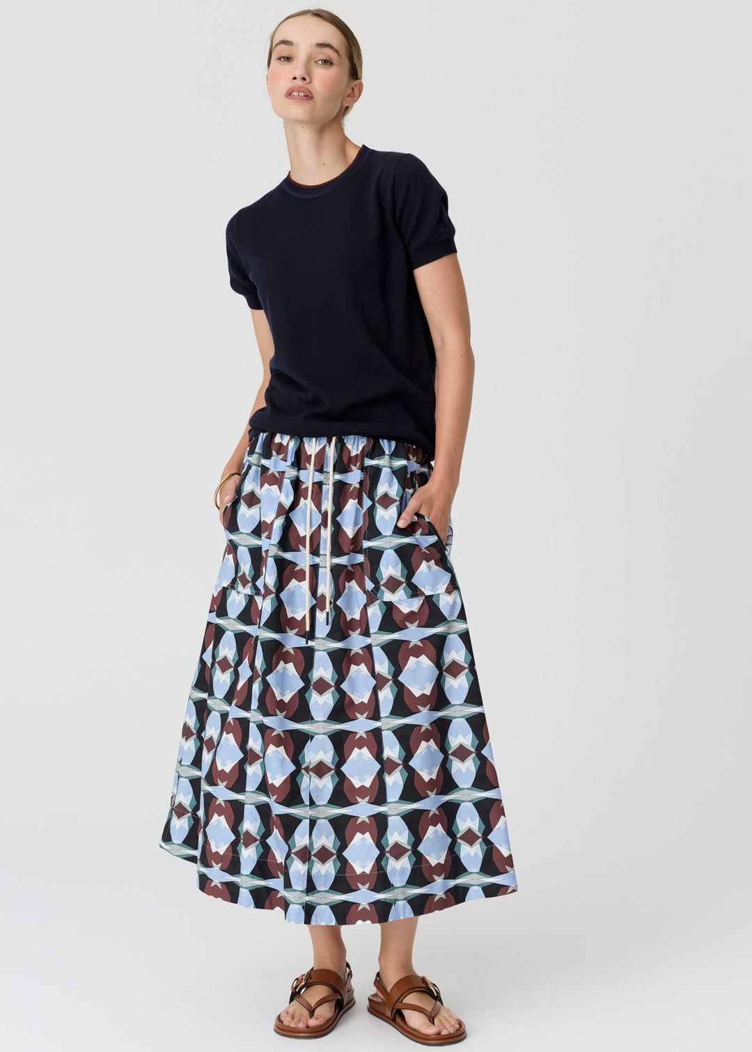 Pol | Dillen Tee with Tipping - Ink/Toffee
