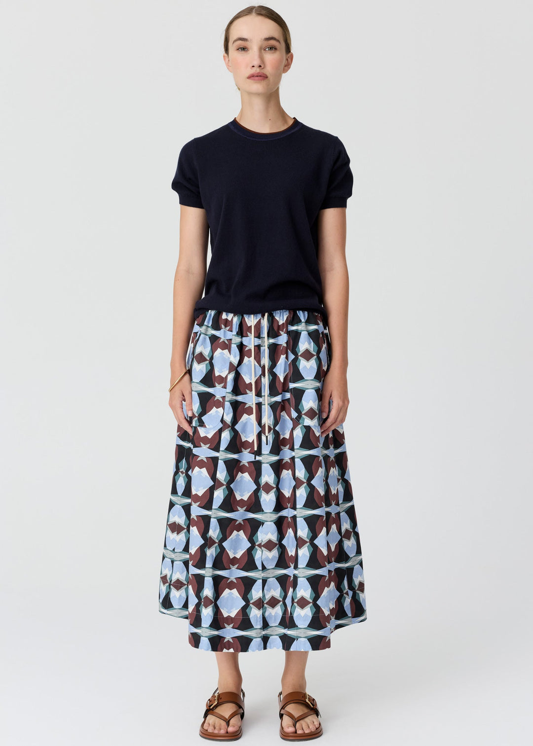 Pol | Dillen Tee with Tipping - Ink/Toffee