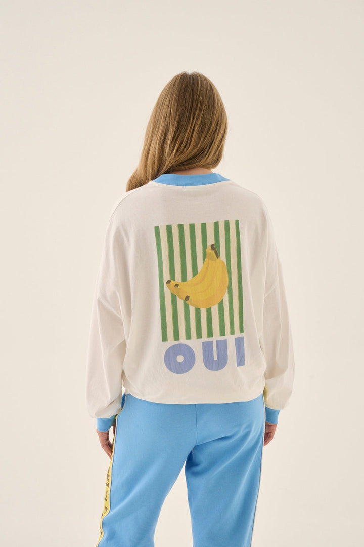 ARAMINTA JAMES I BANANAS OVERSIZED LONG SLEEVE TEE SNOW