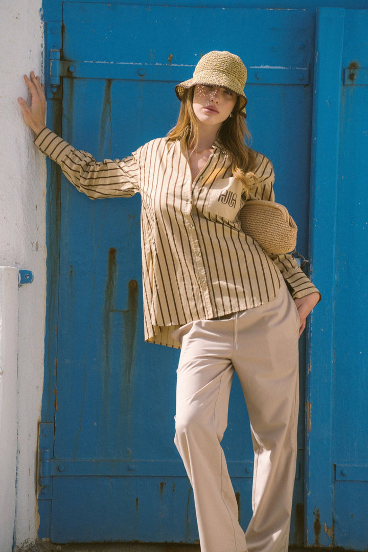 Araminta JAMES | AJJA STRIPE SHIRT SAND