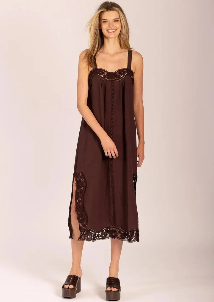 Lola | Lido Lace Long Dress - Choc