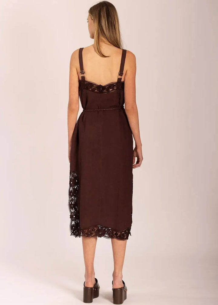 Lola | Lido Lace Long Dress - Choc