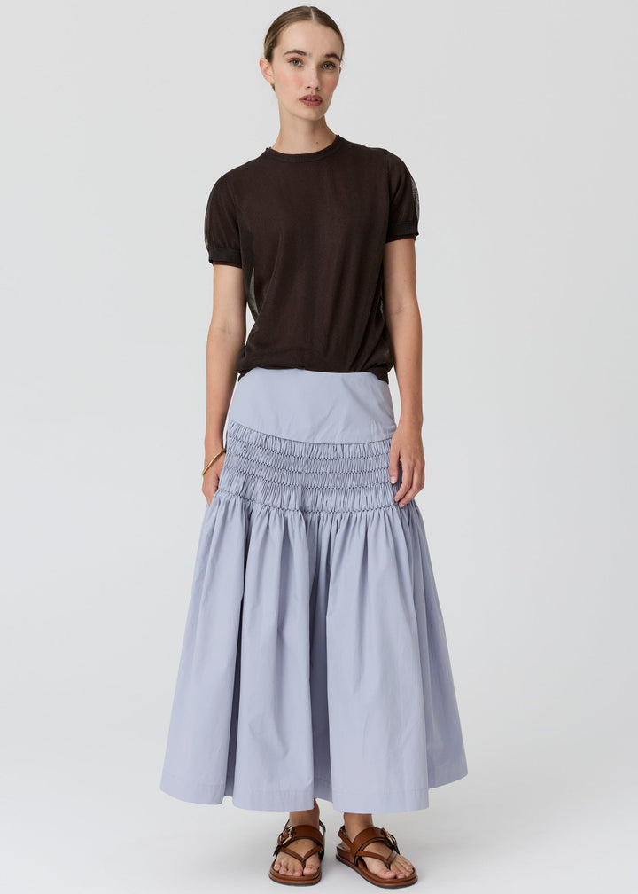 Pol Clothing - Kaspar Layered Tee - Choc/Blue