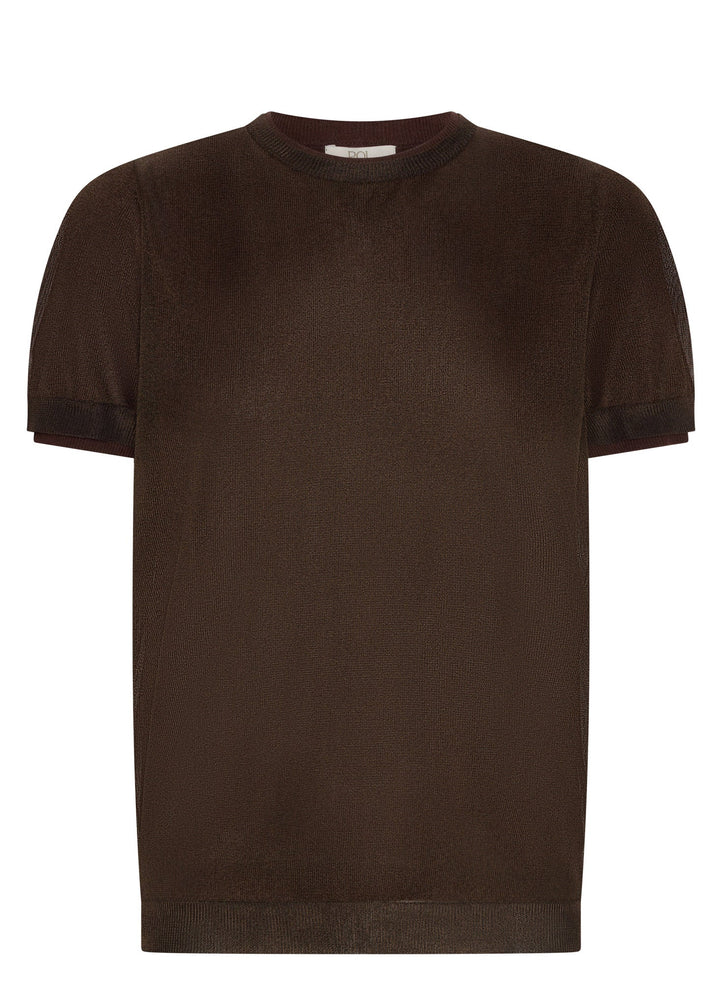 Pol Clothing - Kaspar Layered Tee - Choc/Blue